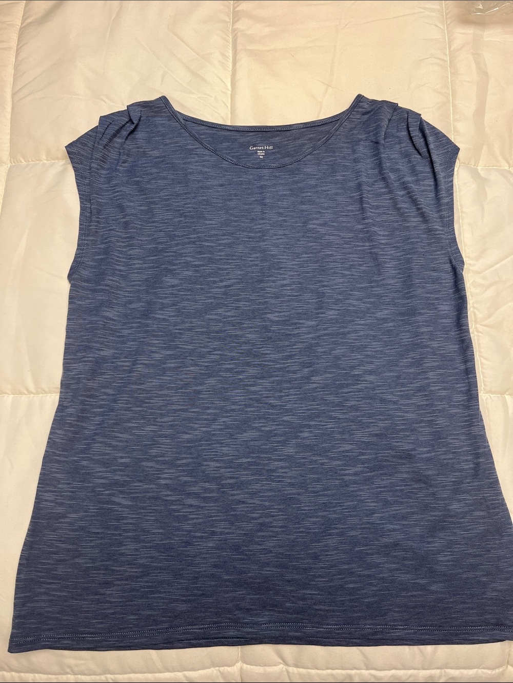 Garnet Hill size, extra small Blue Heathered Cap Sleeve Tank Top